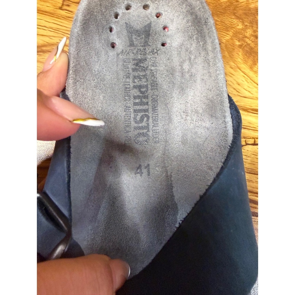 Mephisto Women's Helen Navy Blue Nubuck Leather Cork Footbed Sandals Size US 11 - Picture 6 of 10